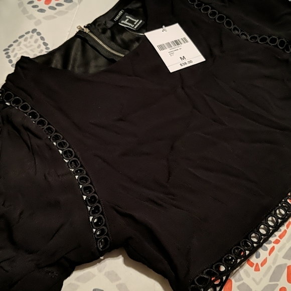 NEW F21 Matching Crop Top & Skirt Set in Black - M - Picture 2 of 4